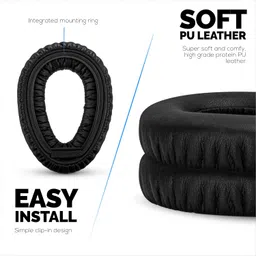 Replacement Earpads for Sennheiser PXC480, PXC550, PXC 550-II, MB660 UC, MB 660 MC Headphones, Soft PU Leather Cushions, Easy & Quick Installation, by Brainwavz (Black) image 5