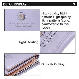 syga Short Wallet Folding Wallet Ladies Girls Mini Hand Clutch PU Leather Card Holder image 3