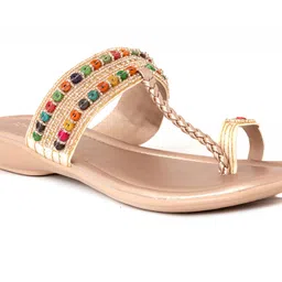 khadim's Flat Kolhapuri Slip On Sandal for Women image 4