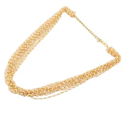 zaveri pearls Gold Tone Ethnic Multistrand Pearls Necklace & Earring Set For Women-ZPFK12744 image 5