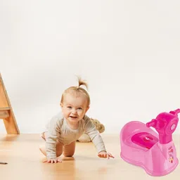 aaKaR Sonal - Baby Scooty - Baby Toilet Trainer Potty Seat with Removable Tray, Lid Cover (Pink) (Pink), Plastic image 3