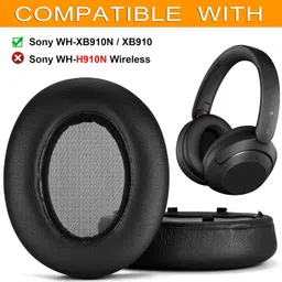 street27 Street27® Earpads Cushion Compatible with Sony WH-XB910 XB910N Wireless Headphones, Ear Pads with Soft Protein Leather High-Density Noise Cancelling Memory Foam Replacement Earmuffs (Black) image 3