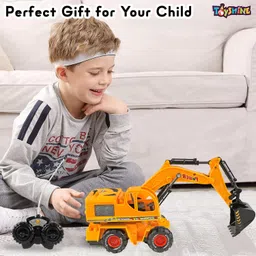 Toyshine Remote Control Rechargable Engineering Digger Truck Construction Excavator Toy with 360° Rotation Features Interactive Play Toy for Kids 3+ image 4