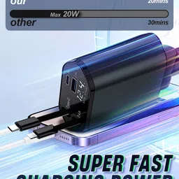 e-smarter Retractable Car Charger, 100W 4 in 1 Fast Charging Car Adapter, 31.5 Inch Retractable Cables with 2 USB Ports, Universal Car Phone Charger for Tablets and Smartphones, Silver image 3