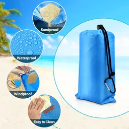 yuzonc Beach Blanket, 83"×79" Extra Large Sandproof Waterproof Oversized Beach Mat for 5-8 Adults, Quick Drying Lightweight Picnic Blankets for Camping, Travel, Festival, Hiking image 2