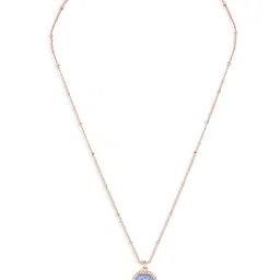 zaveri pearls Blue Rhinestone & Austrian Diamonds Embellished Contemporary Pendant Chain For Women-ZPFK14557 image 1