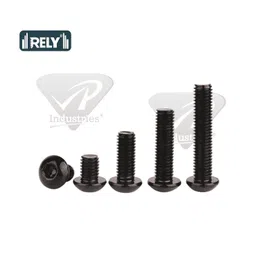 Rely®⇒VP INDUSTRIES (Pcs-25) M5x16 mm Button Head Cap Screw High Tensile 10.9 Grad| Allen Head Button Cap Screw with Allen Key 1 Pc Free | Allen Round Mushroom Head Screw Alloy Steel Black image 3