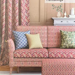 Decora Furnishings Diadem Maze Design Jacquard Material Polyester-Cotton Fabric for Sofa, Curtains, Cushion, Chair and Craft - 54 inches Width - Available in Running Meter Length (Bird Blue Grey) image 3