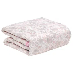 Story@Home Dohar Blanket Double Bed | 100% Pure Cotton Blanket | 150GSM Quilt | 225 x240 cm Reversible Dohar | Cozy AC Dohar Double Bed | White & Baby Pink | Floral Design Duvet | Ideal for Gifting image 5