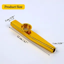 street27 Street27® Aluminium Alloy Metal Kazoos with 5pcs Flute Diaphragm Mouth Kazoos Lightweight Portable for Kids Childrens Beginners Music Lovers Gift - Woodwind Flute Musical Instrument - Golden image 5
