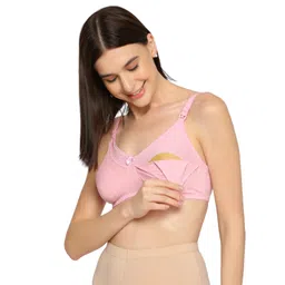 evamomies Women's Cotton Lycra Full Cup Non-Wired & Non-Padded Feeding Bra | Nursing Bra | Maternity Bra image 1