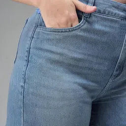 miss chase a+ Women's Wide Leg High Rise Regular Length Stretchable Shaping Denim (Plus Size) Jeans image 4