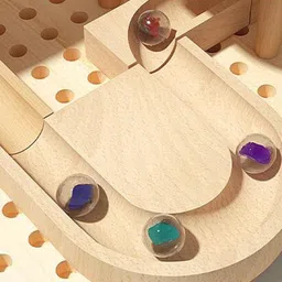 LOOM TREE® Wooden Marble Run Blocks Wood Building Blocks Toys for Age 4-8 Kids Children Puzzle Track Ball image 3