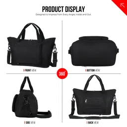 fatmug Foldable Ladies Travel Bag- Expandable Duffel - Extra Luggage Women Handbag (34L, Black) image 3