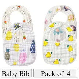 WooAttire 6 Layer Muslin Bib with 100% Organic Cotton Bibs for New Born Baby, Ultra Soft Skin Friendly, Comfortable & Lightweight image 2