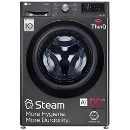 LG 9 Kg (Wash) / 5 Kg (Dry), Ai Direct Drive Technology, Steam, TurboWash & Wi-Fi Fully Automatic Front Load Washer Dryer (FHD0905SWM, Intelligent & Convenient Fabric Care, Allergy Care, Middle Black) image 1