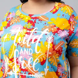 juneberry 100% Pure Cotton Regular Fit Latest & Trendy All Over Prints Half Sleeve Plus Size T-Shirt for Women & Girls (Sizes: 2XL to 5XL) image 3