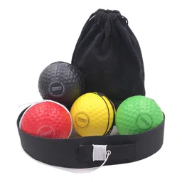 atorse ATORSE™ Boxing Reflex Ball Headband Fitness Boxing Gear Workout Reflex Punching Ball 1 Headband 4 Ball image 1