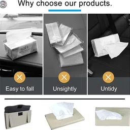 Yobbo Car Tissue Holder, Sun Visor Napkin Holder, Car Visor Tissue Papers Holder, Tissue Holder for Car, Tissue Dispenser Rectangular (Beige) image 2