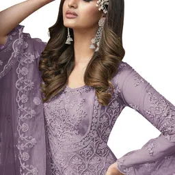 rudraprayag anarkali net and santoon embroidered straight suits for women | anarkali suit for women readymade | gown for women semi-stitched | gown for women 2022 | anarkali salwar suit | salwar suit in Clothing & Accessories image 5