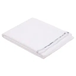 raymond Cotton Shirt Fabric for Men 1.6 Meters (Big Pana) Pattern: Self Design Slub, Color: White image 1