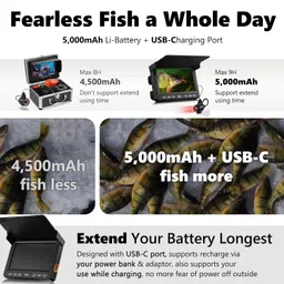 FishPRO Underwater Fishing Camera w/DVR Portable - 4.3'' (No Need Learn) Ice Fishing Camera Underwater 32GB SD Card, 3-Grade IR Lighting, 20X Zoom,1000TVL Ice Fishing Fish Finder for Kayak Ice Fishing image 5