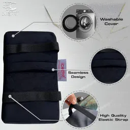 Carigiri ComfiRest Car Armrest Cushion| Memory Foam Arm Cushion| Universal for All Cars| Armrest Support Extender| Height Armrest Pad(Double Stitching,Breathable Velvet,Dual Mobile Pocket) image 3