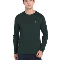 u.s. polo assn. Men Pure Cotton Long Sleeve Solid I693 Regular Fit T-Shirt - Pack of 1 image 2