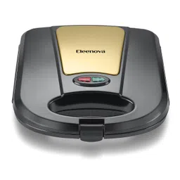 Eleenova Crown 800-Watt Grill Sandwich Maker | Non-Stick Electric Toaster with Fixed Plates | Black Sandwich Press for Breakfast | 1-Year Warranty image 1