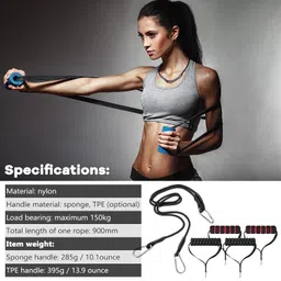 Decdeal Comprehensive Fitness Muscle Trainer Accessories Muscle Training Rope Pull Down Rope High Strength Rope Training Tension Rope Strength Extensions Fitness Equipment with Handles image 3