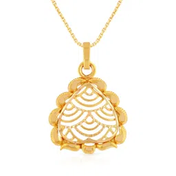 malabar gold & diamonds Yellow Gold Pendant for Women 22k | 22 kt (916) BIS Hallmark Gold Pendant for Women & Girls | 22 Karat Gold Jewellery for Birthday, Wedding, Anniversary & Diwali Gift image 1