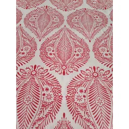 fabrikanha Sanganeri Block Print Cotton Fabric | Hand Printed Jaipur Fabric by Yard | Paisley Floral Design for Dressmaking, Quilts, Crafts & Upholstery (5 Yard) image 3