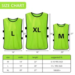 brooman Scrimmage Training Vest Kids Youth Adult Soccer Practice Jersey Athletic Pinnies (12 Pack) image 2