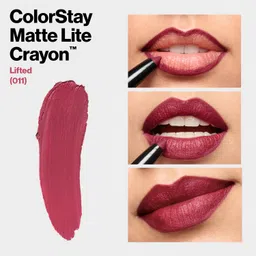 REVLON Colorstay Matte Lite Crayon Lipstick, Ultra-Precise Tip with built in Sharpner, Bold Color in Comfortable, Non-Drying Matte Formula, Water-Resistant Non-Drying Lipcolor Lifted - (011) image 5