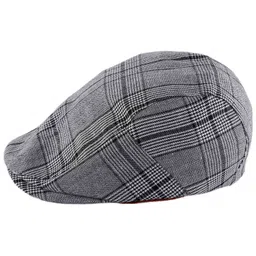 the tie hub Black & White Merchants Flat Cap – Classic Newsboy Hat for Men image 2