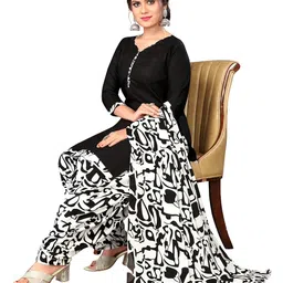 merira Black Cotton Blend Printed Ready to Wear Patiala Salwar Suit (Readymade__JOPLVSRW5193-P) image 5