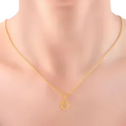 malabar gold & diamonds 22k (916) Two Colour Gold Pendant for Women image 2