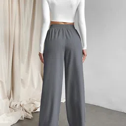 sakhwala Womens Polyester Solid Track Pant | Casual Loose Fit High Rise Track Pant for Women image 2