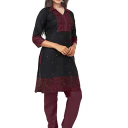 miraan Cotton Printed Readymade Salwar Suit For Women(SAN7024, Black) image 3