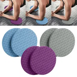 atorse ATORSE® Anti Slip Small Round Knee Pad Yoga Mats 2 Pieces Portable For Gym Exercise Purple image 5
