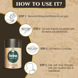 Vithoba Ayurvedic Dant Manjan | Ayurvedic Tooth Powder | Herbal Tooth Whitner For Oral Health With Natural Herbs | Dant Manjan For White Strong Teeth & Refreshing Breath | (80g + 40g) image 5