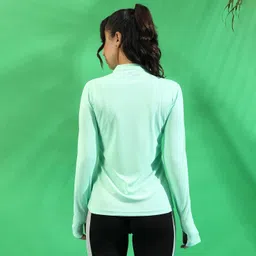 campus sutra Women's Dri-Fit Long Sleeve Regular Fit Activewear T-Shirt for Casual Wear | Polyester Jersey T-Shirt Crafted with Comfort Fit for Everyday Wear image 2