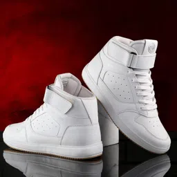 bacca bucci Men's Comfy Mid-Top Casual Chunky Streetwear Fashion Sneakers | Solid Color Pattern with Rubber Outsole | Model: Tiger image 2