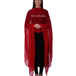 zen apparel Zen Women's Chiffon Stone Dupatta (2.25 meters) S-102 image 1