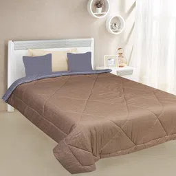 Kuber Industries Microfibre Printed Reversible Comforter, Double (Slate and Light Brown, 200 GSM), CTKTC013976 image 5