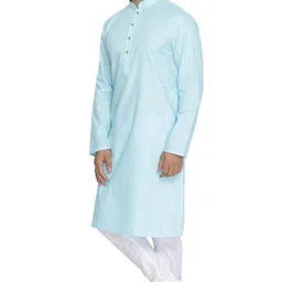 royal kurta Men's Pure Cotton Solid Kurta Pajama Set image 2
