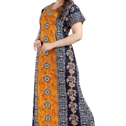 life-tale Women's Cotton Printed Maternity/Feeding Nighty with Zip image 5