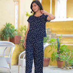 yash gallery Women's Cotton Straight Geomatrical Printed Night Suit for Women image 2