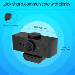 HP 620 FHD Webcam, Wired USB 3.0 Type-A, FHD 1080p, 2 x Noise-reducing mics, Auto Focus and Zoom, 360° Swivel, Adjustable Field of View, Zoom Certified, 1-Year Limited Warranty, Black, 6Y7L2AA image 3