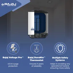 Bajaj Shield Series New Shakti 15L Storage Wall Mount Water Heater For Home|5-Star Rated Geyser|Child Safety Mode|For High Rise Buildings|10-Yr Tank 6-Yr Element 4-Yr Product Warranty 【White & Grey】 image 3